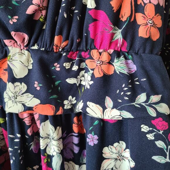 KIYONNA Babydoll Blouse Top Women's SZ 2X Floral Stretch Colorful Vibrant Summer - Picture 7 of 11